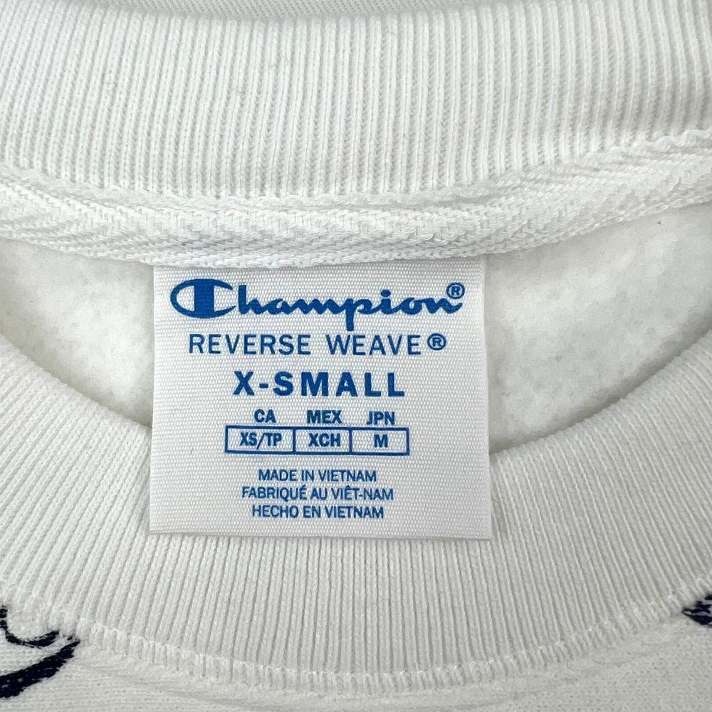 New Champion Men US XS White Sweatshirt Long Sleeve Crew Neck Logo Pullover  - Picture 7 of 8